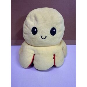 TeeTurtle Reversible Octopus Plush Mood Changing Stuffed Animal Yellow & Red